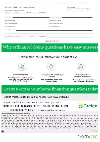 Relevé hypothécaire de la banque Crelan Belgique, 3 pages, 3 scr template